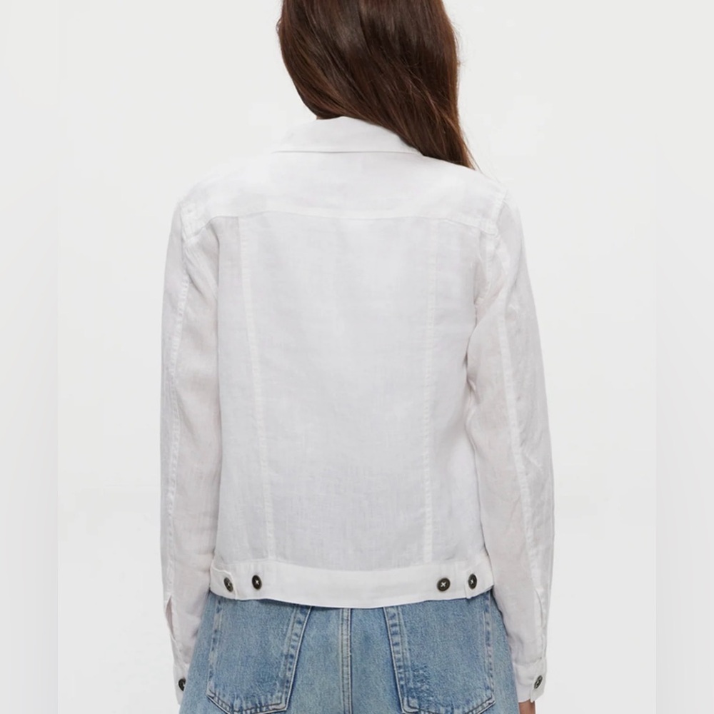 Michael Stars Jean Linen Jacket - white - size XS - Picture 3 of 8